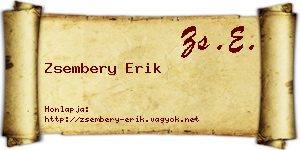 Zsembery Erik névjegykártya