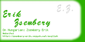 erik zsembery business card